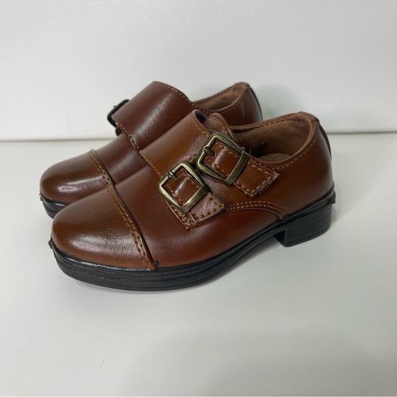 Deer Stags Double Strap Cap Toe Dress Shoes Congac Brown Size 5 Toddler Boy - Picture 1 of 12